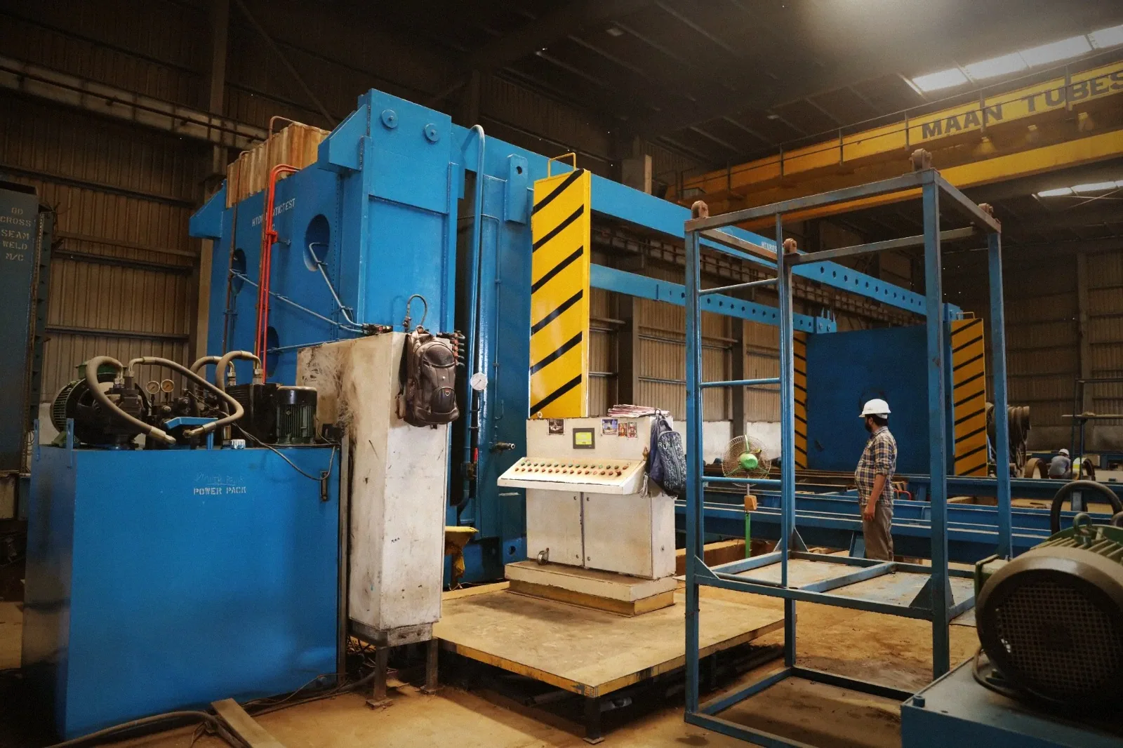 Heavy hydraulic press at MTL Pipes plant